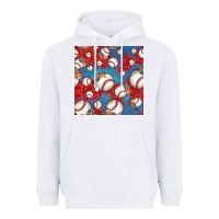 White baseball paisley and jean pattern, baseball seamless pattern Heavyweight Hoodie - JahusDesignShop