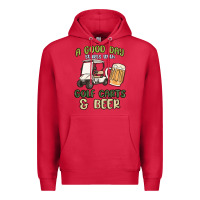 Cardinal a god day starts with golf carts and beer Premium Hoodie - MaliasSmallBusiness
