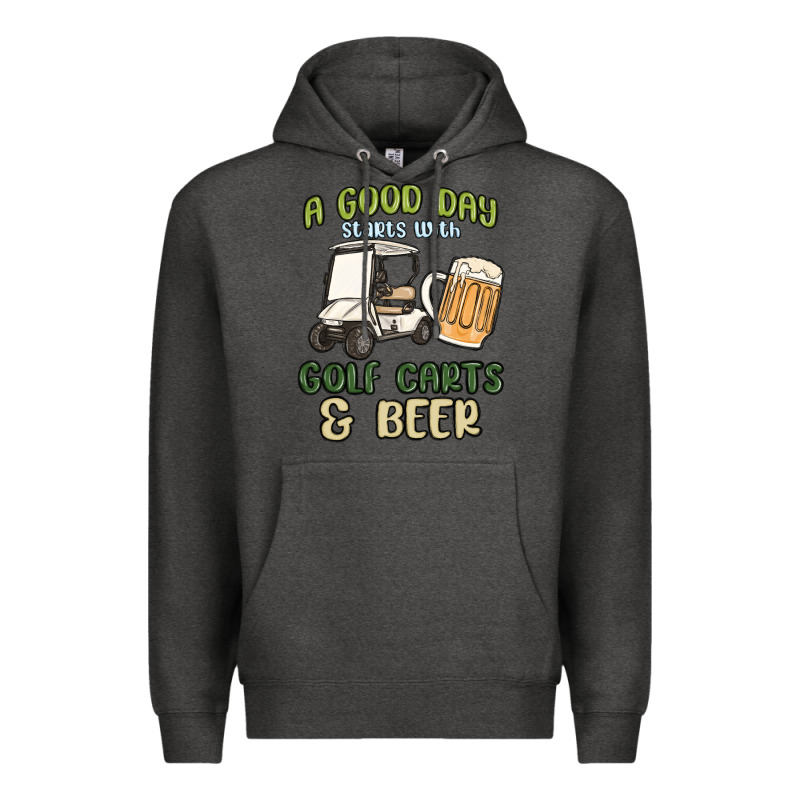 A God Day Starts With Golf Carts And Beer Premium Hoodie by MaliasSmallBusiness | Teevron