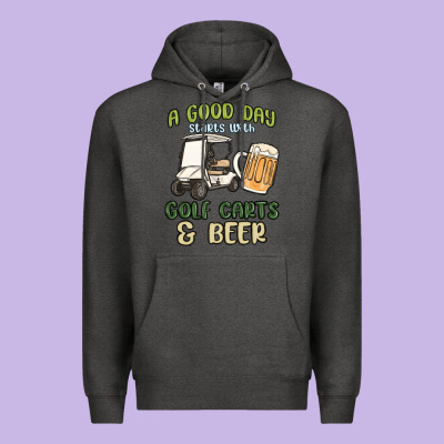 A God Day Starts With Golf Carts And Beer Premium Hoodie Designed By Maliassmallbusiness