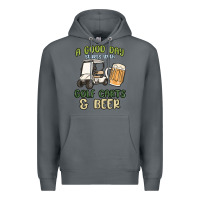 Rock a god day starts with golf carts and beer Premium Hoodie - MaliasSmallBusiness