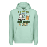 Seafoam a god day starts with golf carts and beer Premium Hoodie - MaliasSmallBusiness