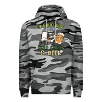 Slate Camo a god day starts with golf carts and beer Premium Hoodie - MaliasSmallBusiness