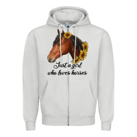 Dove Grey just a girl who loves horses Zipper Hoodie - RanaPortraitStore