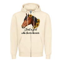 Sandshell just a girl who loves horses Zipper Hoodie - RanaPortraitStore
