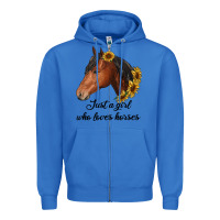 True Royal just a girl who loves horses Zipper Hoodie - RanaPortraitStore