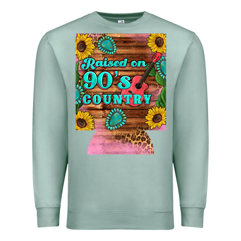 Raised 90's Country Guitar Cactus Sunflower's 12 Oz Can Cooler (regula Premium Sweatshirt by Artiststas | Teevron