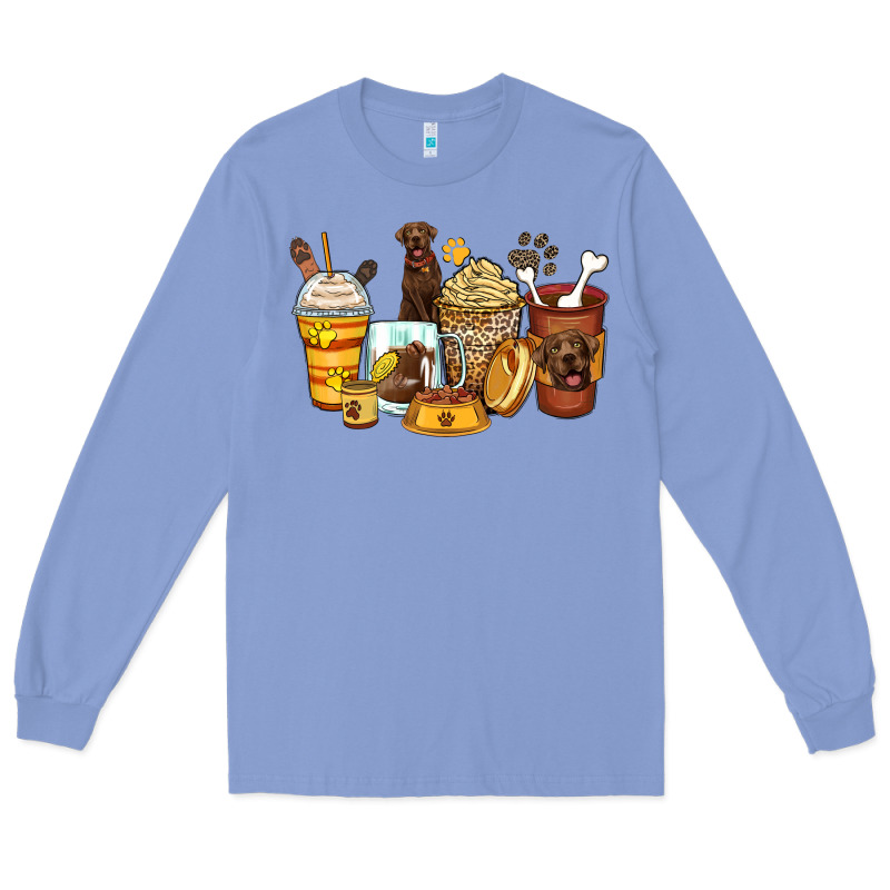 Labrador Retriever Coffee Cups Long Sleeve Tee by Zillion Design Studio | Teevron