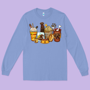 Labrador Retriever Coffee Cups Long Sleeve Tee Designed By Zillion Design Studio