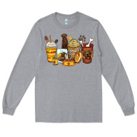 Heather Grey labrador retriever coffee cups Long Sleeve Tee - Zillion Design Studio