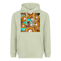 Matcha baseball leopard turquoise sunflower seamless pattern Heavyweight Hoodie - JahusDesignShop