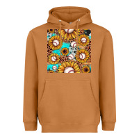Meerkat baseball leopard turquoise sunflower seamless pattern Heavyweight Hoodie - JahusDesignShop