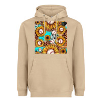 Mushroom baseball leopard turquoise sunflower seamless pattern Heavyweight Hoodie - JahusDesignShop