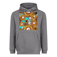 Storm baseball leopard turquoise sunflower seamless pattern Heavyweight Hoodie - JahusDesignShop