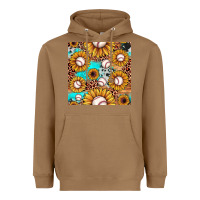 Toasted Coconut baseball leopard turquoise sunflower seamless pattern Heavyweight Hoodie - JahusDesignShop