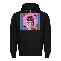Black ohana stitch messy bun Zipper Hoodie - Zillion Design Studio