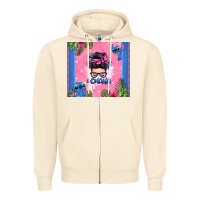 Sandshell ohana stitch messy bun Zipper Hoodie - Zillion Design Studio