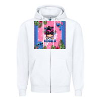 White ohana stitch messy bun Zipper Hoodie - Zillion Design Studio