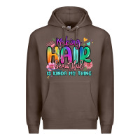 Coffee making hair beautiful is kinda my thing Premium Hoodie - MaliasSmallBusiness
