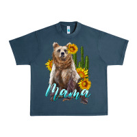 Midnight Navy mama bear with sunflowers and cactus Urban Heavy Tee - Artiststas