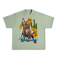 Oil Green mama bear with sunflowers and cactus Urban Heavy Tee - Artiststas