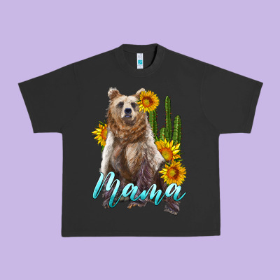 Mama Bear With Sunflowers And Cactus Urban Heavy Tee Designed By Artiststas