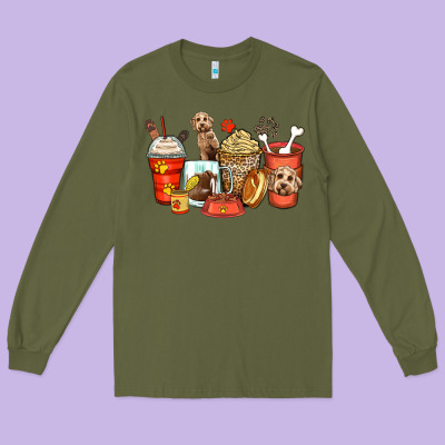 Labradoodle Coffee Cups Long Sleeve Tee Designed By Zillion Design Studio