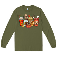 Army Green labradoodle coffee cups Long Sleeve Tee - Zillion Design Studio