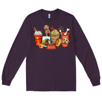 Plum labradoodle coffee cups Long Sleeve Tee - Zillion Design Studio