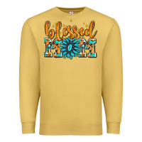 Antique Gold blessed mom with gemstone Premium Sweatshirt - AdoDesignShop