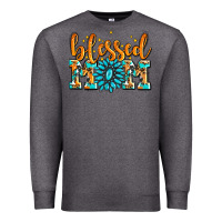 Charcoal Heather blessed mom with gemstone Premium Sweatshirt - AdoDesignShop