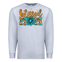 Heather Grey blessed mom with gemstone Premium Sweatshirt - AdoDesignShop