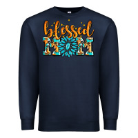 Navy blessed mom with gemstone Premium Sweatshirt - AdoDesignShop