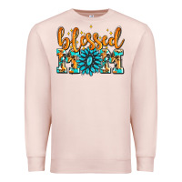 Pale Pink blessed mom with gemstone Premium Sweatshirt - AdoDesignShop
