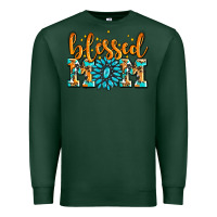 Sports Green blessed mom with gemstone Premium Sweatshirt - AdoDesignShop