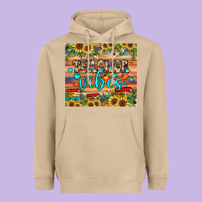 Teacher Vibes Heavyweight Hoodie Designed By Jahusdesignshop