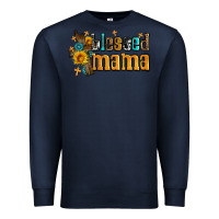 Navy blessed mama Premium Sweatshirt - AdoDesignShop