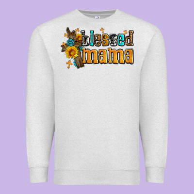 Blessed Mama Premium Sweatshirt Designed By Adodesignshop