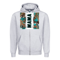 Heather Grey western mama Zipper Hoodie - Zillion Design Studio
