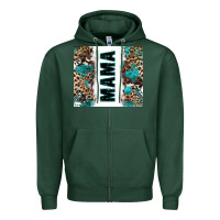 Sports Green western mama Zipper Hoodie - Zillion Design Studio