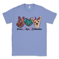 Colony Blue peace love chihuahua Classic Tee - RanaPortraitStore