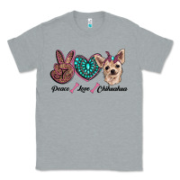 Heather Grey peace love chihuahua Classic Tee - RanaPortraitStore