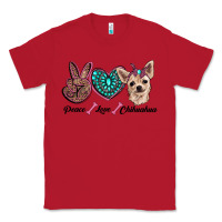 Red peace love chihuahua Classic Tee - RanaPortraitStore