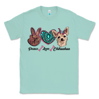 Seafoam peace love chihuahua Classic Tee - RanaPortraitStore
