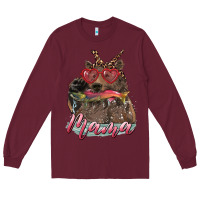Burgundy mother's day mama bear wıth bandana and glasses Long Sleeve Tee - RanaPortraitStore
