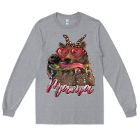 Heather Grey mother's day mama bear wıth bandana and glasses Long Sleeve Tee - RanaPortraitStore