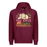 Burgundy 100 days y'all malia Premium Hoodie - MaliasSmallBusiness