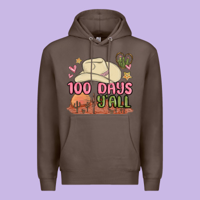 100 Days Y'all Malia Premium Hoodie Designed By Maliassmallbusiness