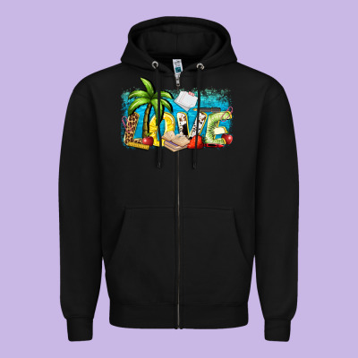 Love Summer Teacher Zipper Hoodie Designed By Zillion Design Studio