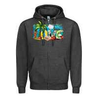Charcoal Heather love summer teacher Zipper Hoodie - Zillion Design Studio